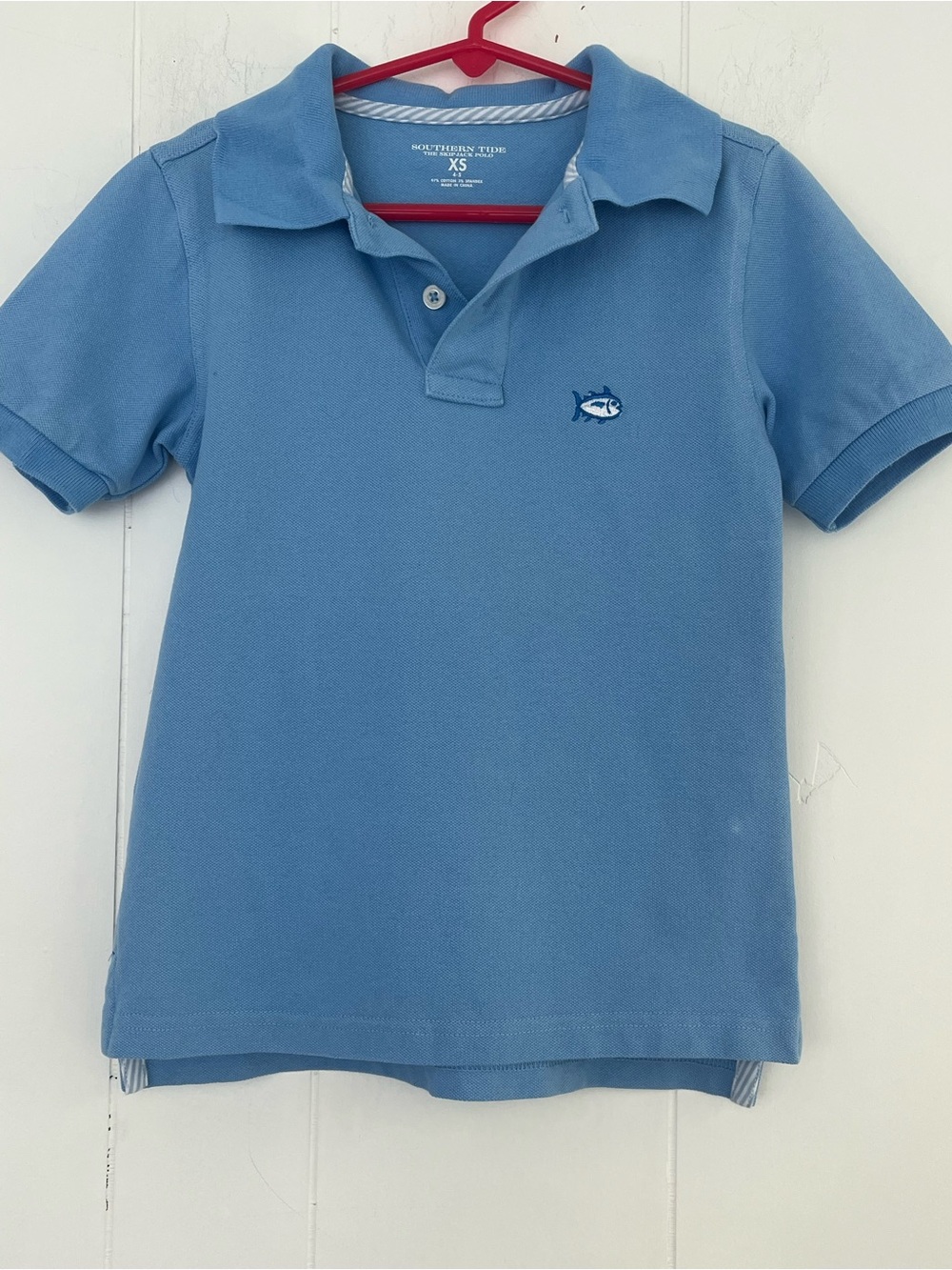 Southern Tide Skipjack Pique Blue Polo Size XS (4-5)
